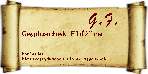 Geyduschek Flóra névjegykártya